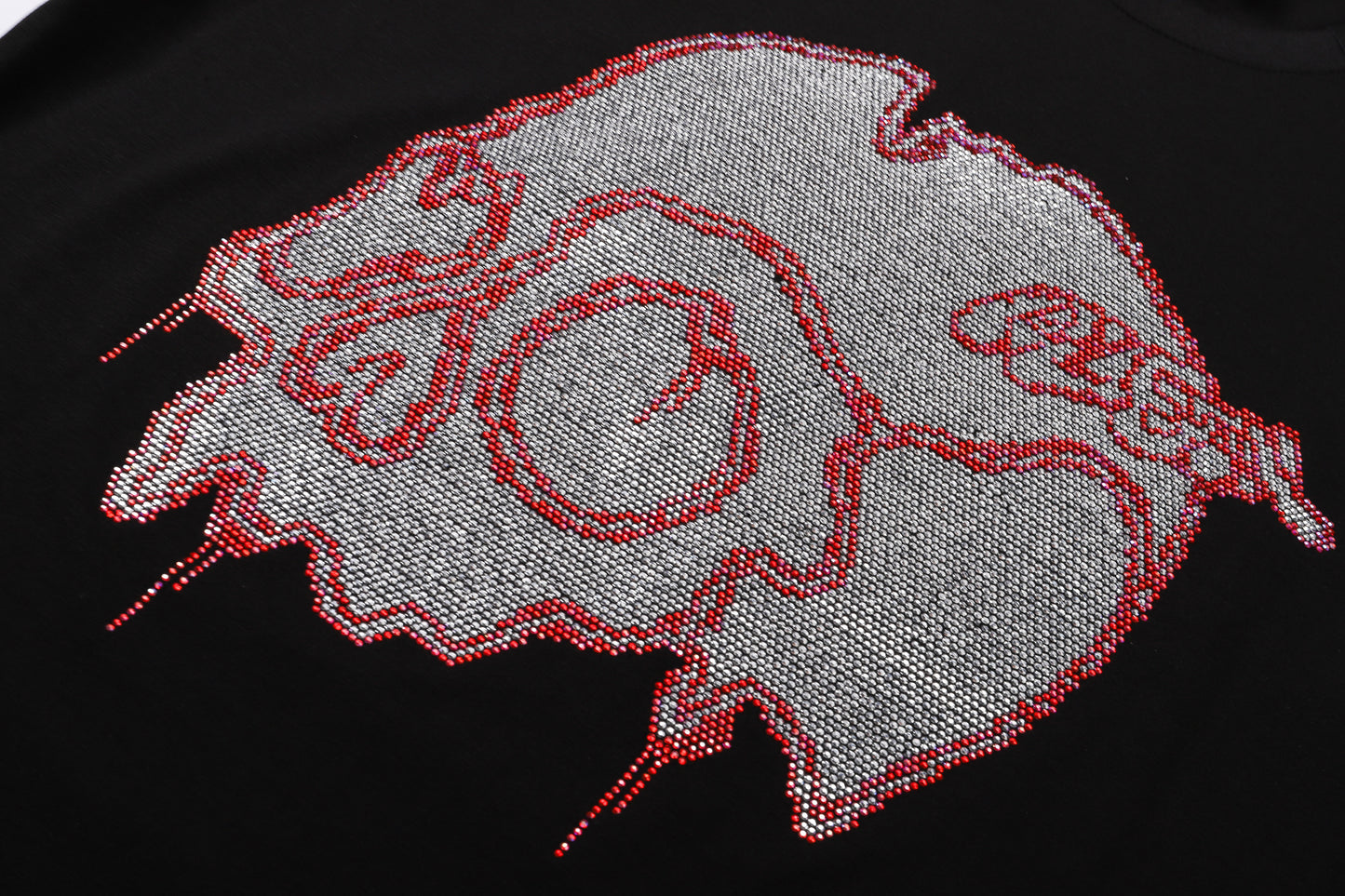 PHILIPP PLEIN Rundhals-T-Shirt mit zersplittertem Totenkopf-Design