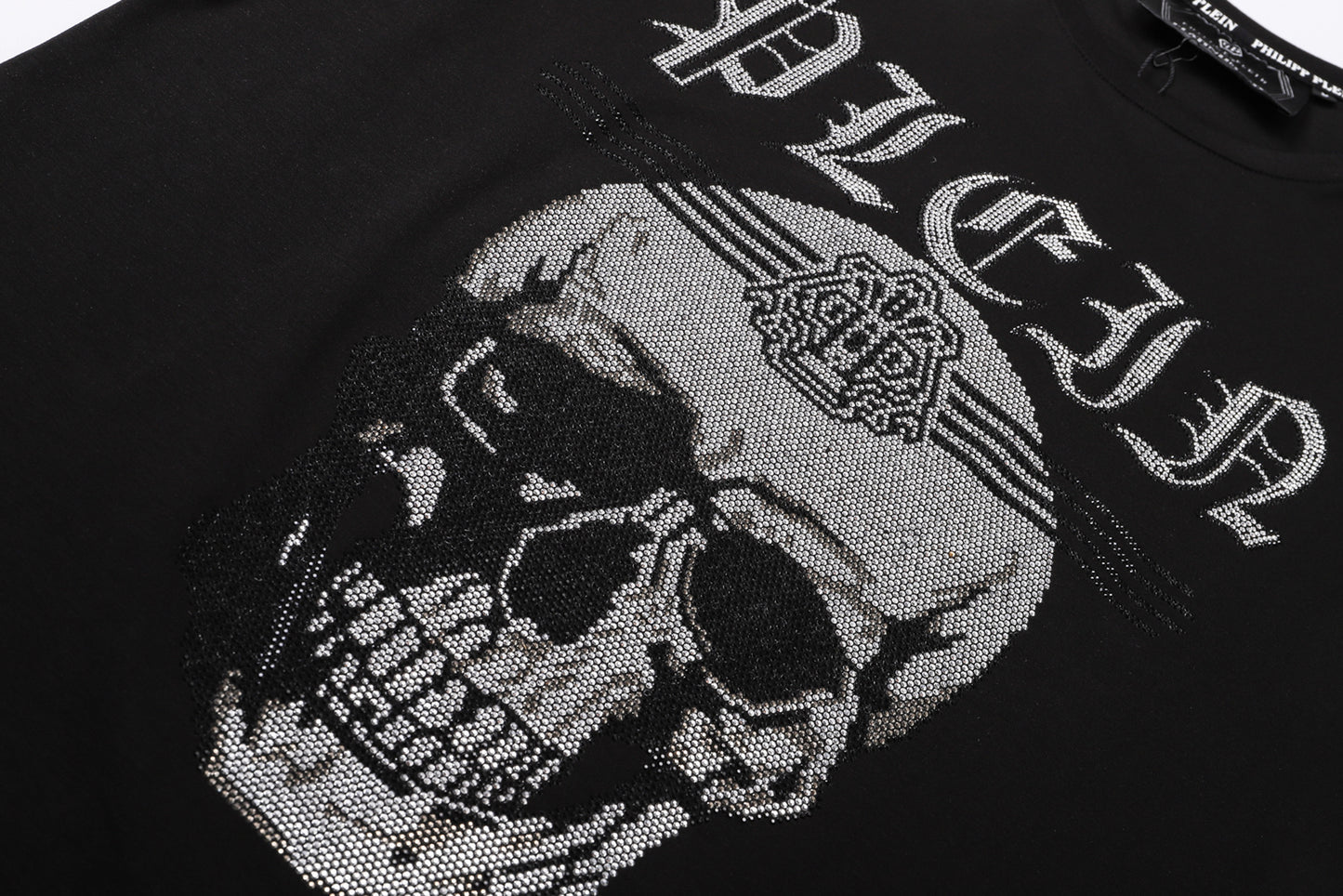 PHILIPP PLEIN T-Shirt mit Rundhalsausschnitt und Totenkopf-Print
