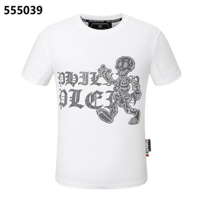 PHILIPP PLEIN Round-Neck T-Shirt with a Skull and Letter Design