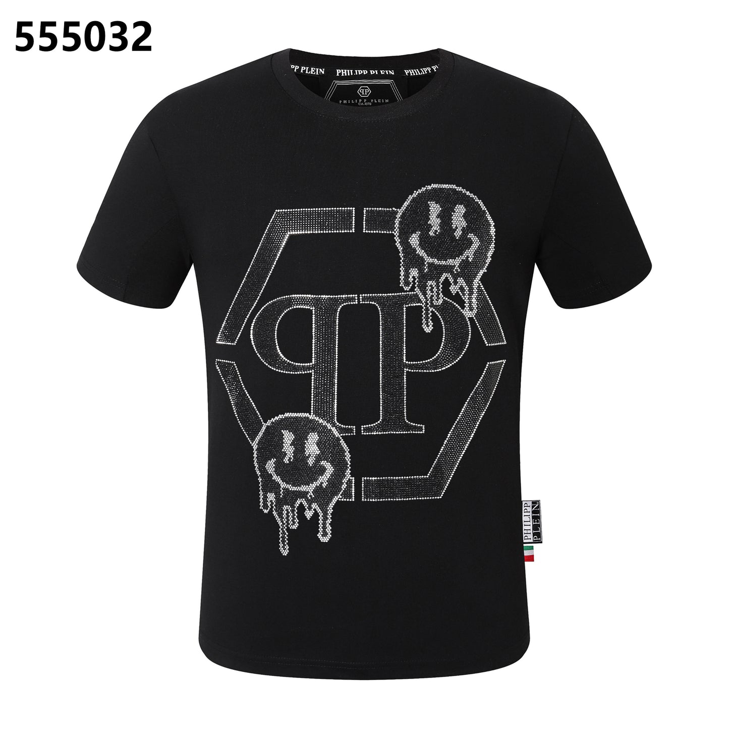 PHILIPP PLEIN Rundhals-T-Shirt mit Cartoon-Smiley-Design