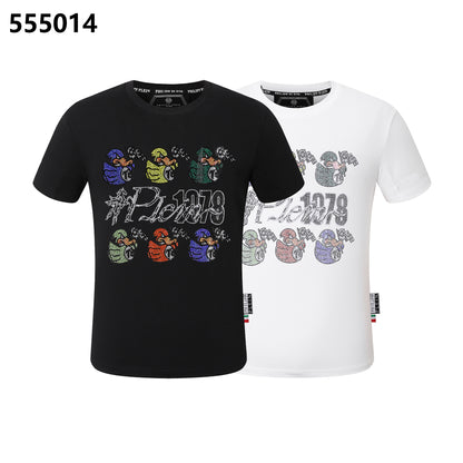 PHILIPP PLEIN 1978 Rundhals-T-Shirt mit 6 kleinen Entenmotiv