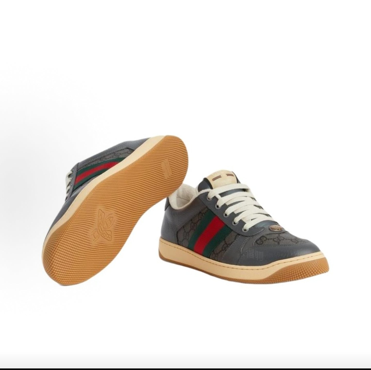 GUCCI Screener “Dirty” Sneakers, Canvas, Men's, Gray