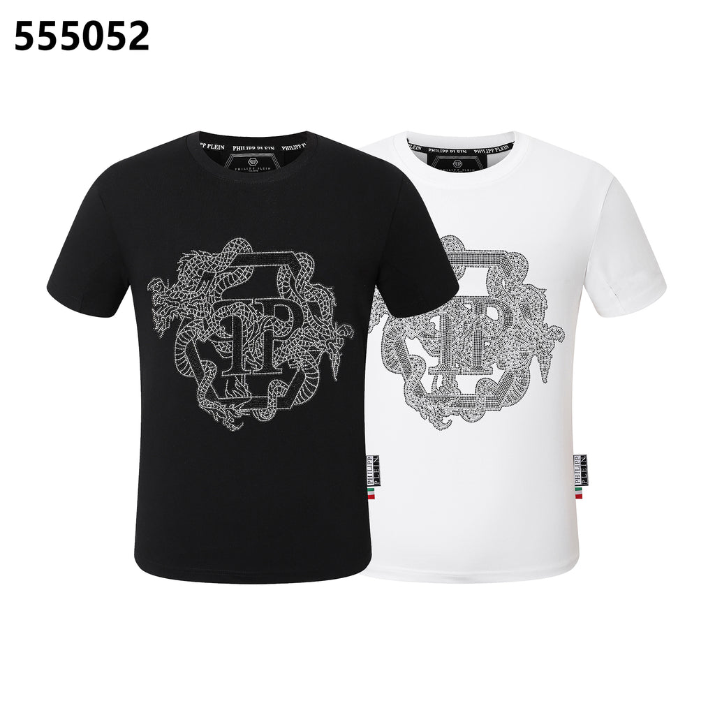 T-shirt à col rond orné de diamants PHILIPP PLEIN