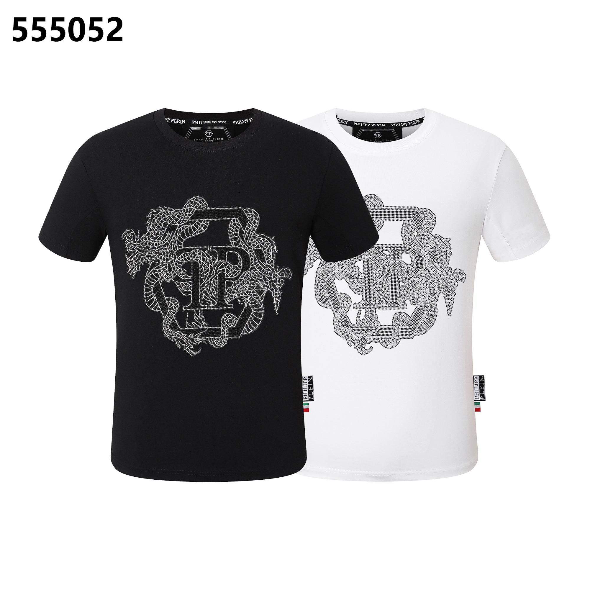 T-shirt à col rond orné de diamants PHILIPP PLEIN