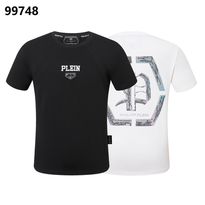 PHILIPP PLEIN T-Shirt mit Sanskrit-Alphabet, Strassverzierungen und Rundhalsausschnitt