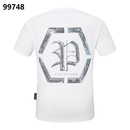 PHILIPP PLEIN T-Shirt mit Sanskrit-Alphabet, Strassverzierungen und Rundhalsausschnitt
