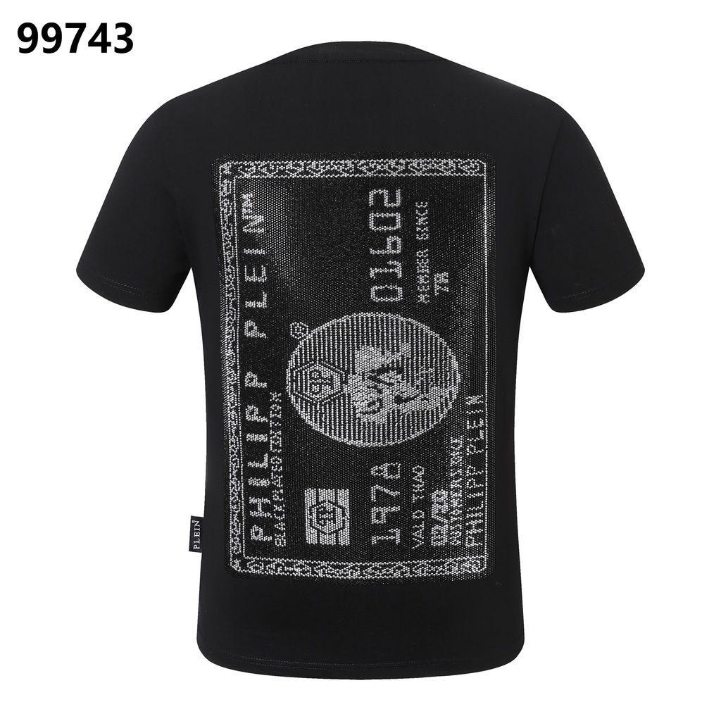 PHILIPP PLEIN “1978” 해골 다이아몬드 장식 크루넥 티셔츠