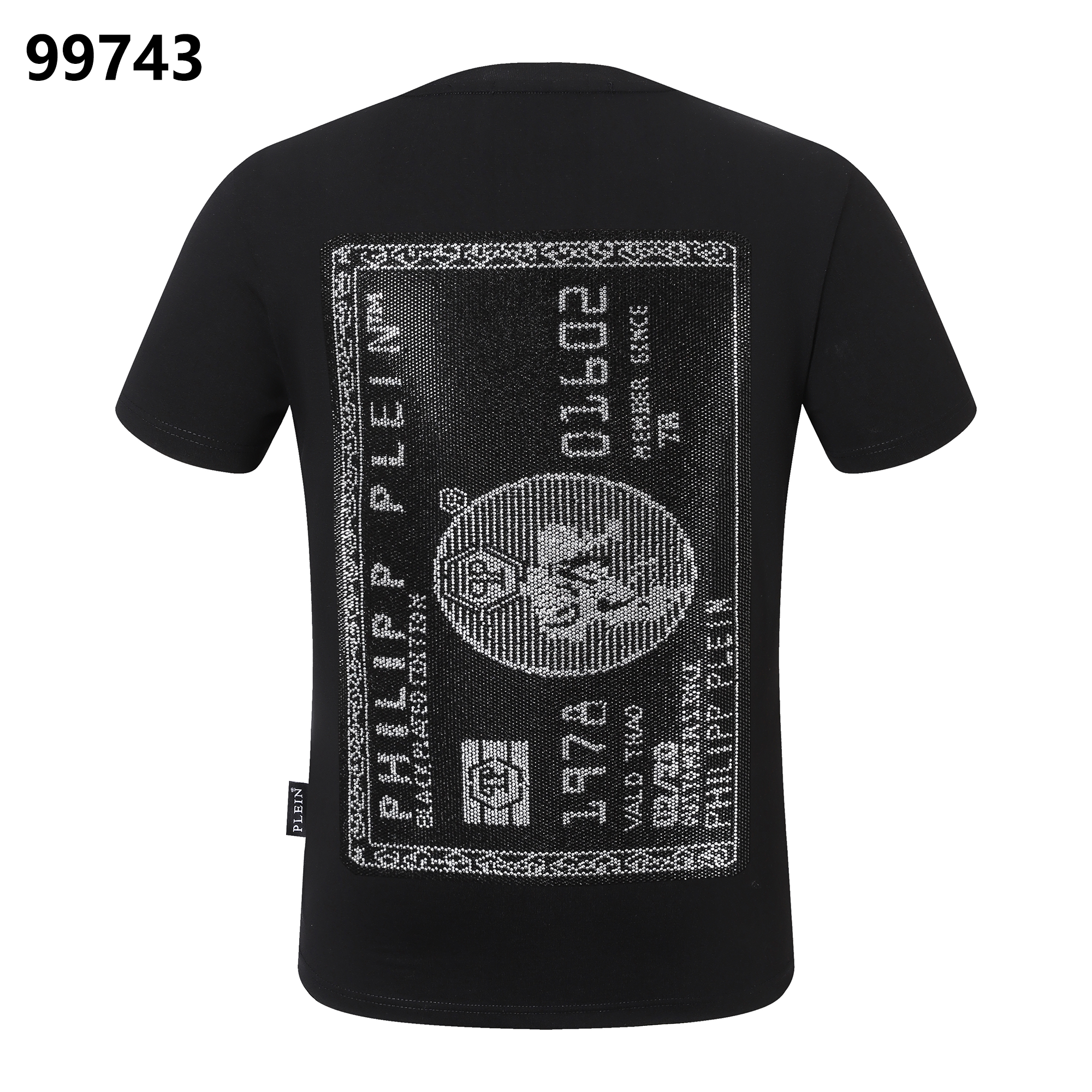 PHILIPP PLEIN “1978” 해골 다이아몬드 장식 크루넥 티셔츠