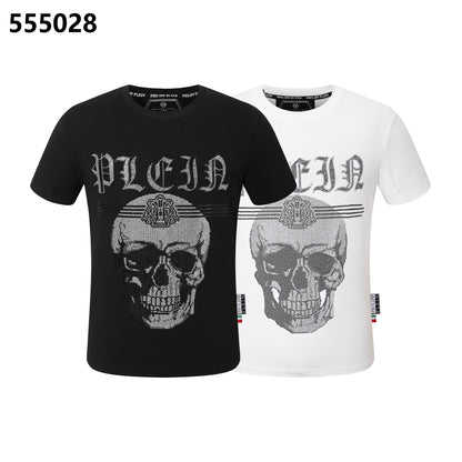 PHILIPP PLEIN T-Shirt mit Rundhalsausschnitt und Totenkopf-Print