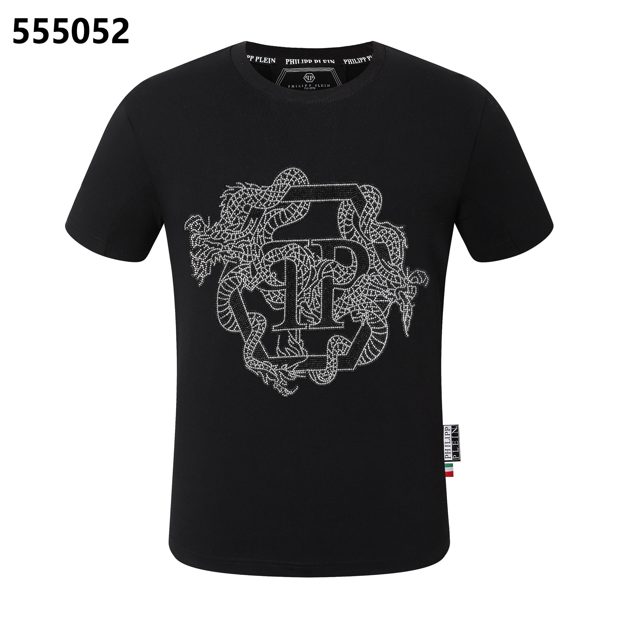 T-shirt à col rond orné de diamants PHILIPP PLEIN