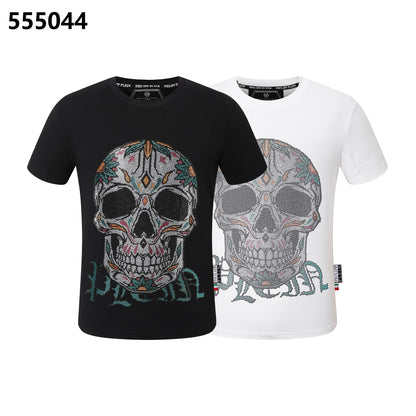 PHILIPP PLEIN T-Shirt mit Rundhalsausschnitt und Totenkopf-Print