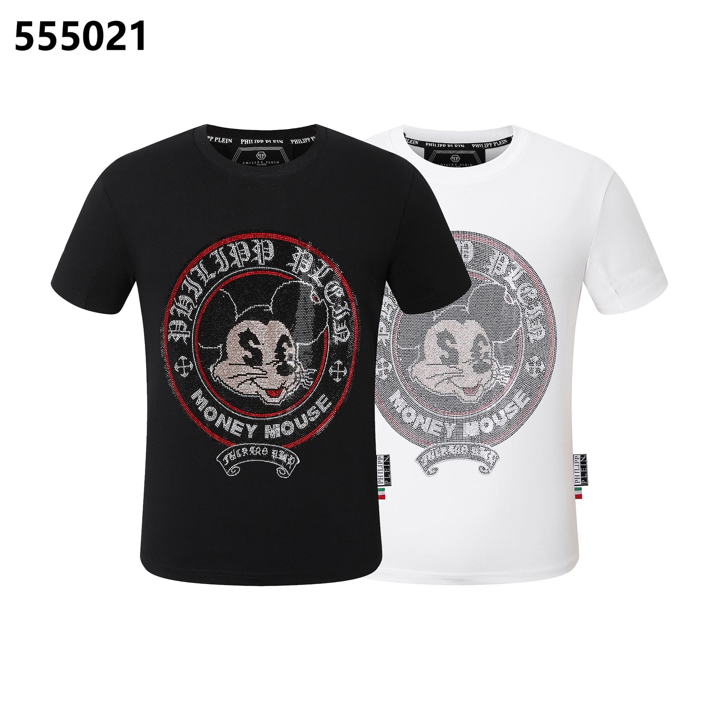 PHILIPP PLEIN T-Shirt mit Mickey-Mouse-Print und Rundhalsausschnitt