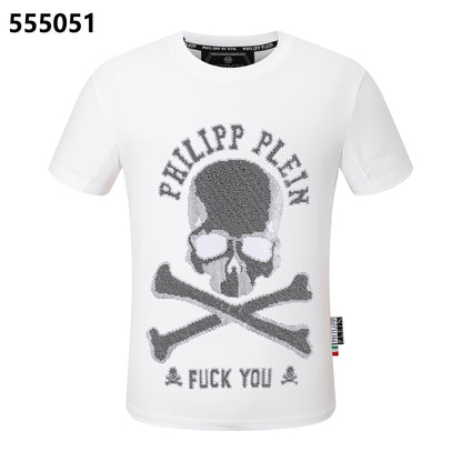PHILIPP PLEIN Rundhals-T-Shirt mit Totenkopf-Motiv