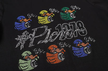 PHILIPP PLEIN 1978 Rundhals-T-Shirt mit 6 kleinen Entenmotiv