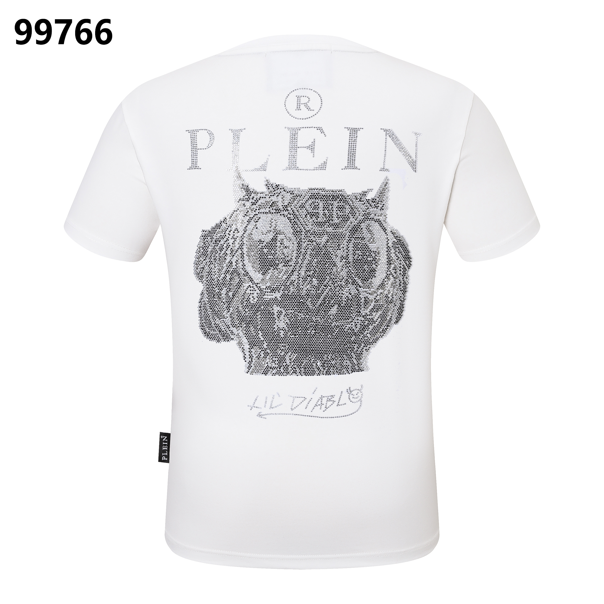 PHILIPP PLEIN デーモンスカルデザイン 丸首Tシャツ