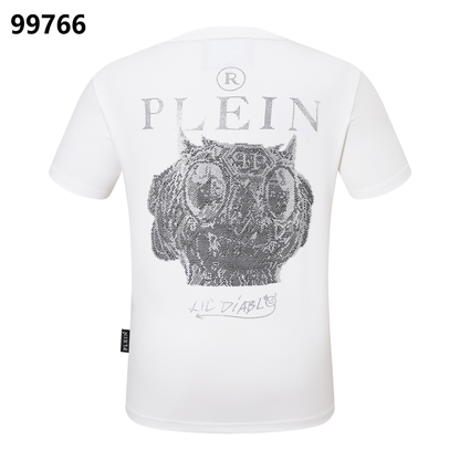 PHILIPP PLEIN Rundhals-T-Shirt mit Dämonen-Totenkopf-Design