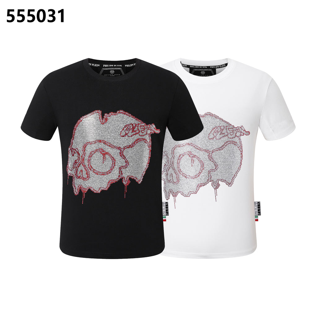 PHILIPP PLEIN シャッタードスカルデザイン ラウンドネックTシャツ