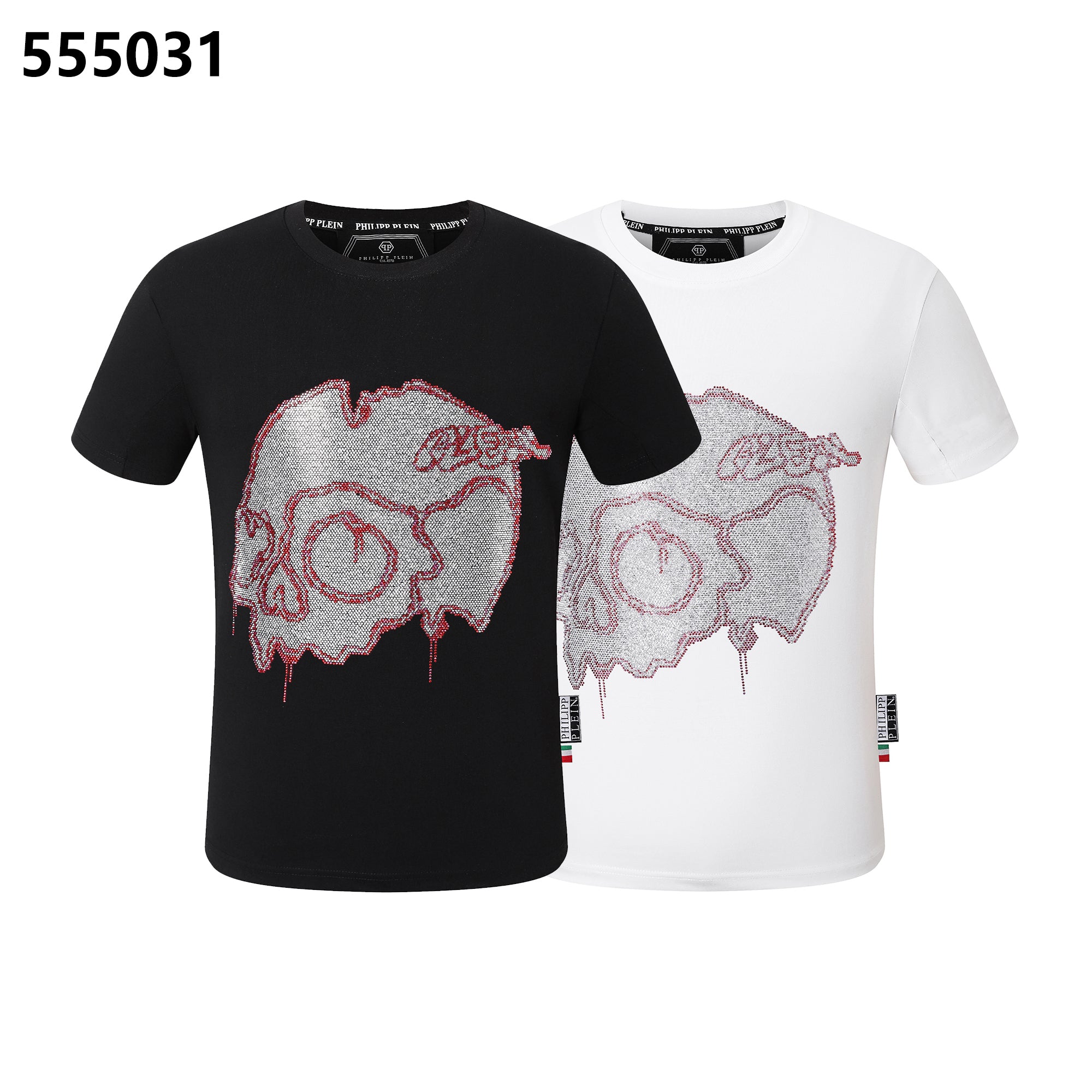 PHILIPP PLEIN シャッタードスカルデザイン ラウンドネックTシャツ
