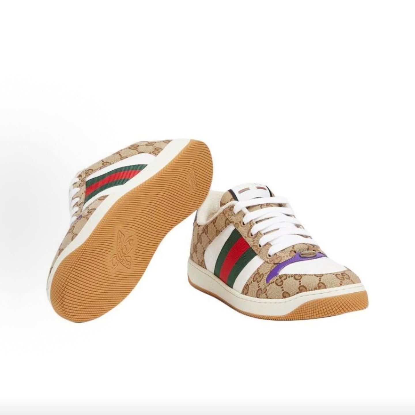 GUCCI Screener “Dirty” Sneakers, Leather, Men's, Brown
