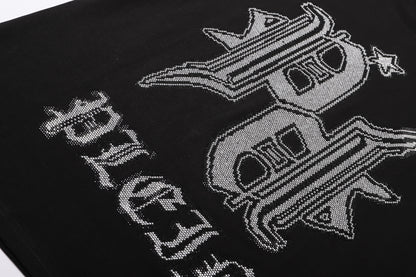PHILIPP PLEIN Round-Neck T-Shirt with Diamond-Studded Lettering