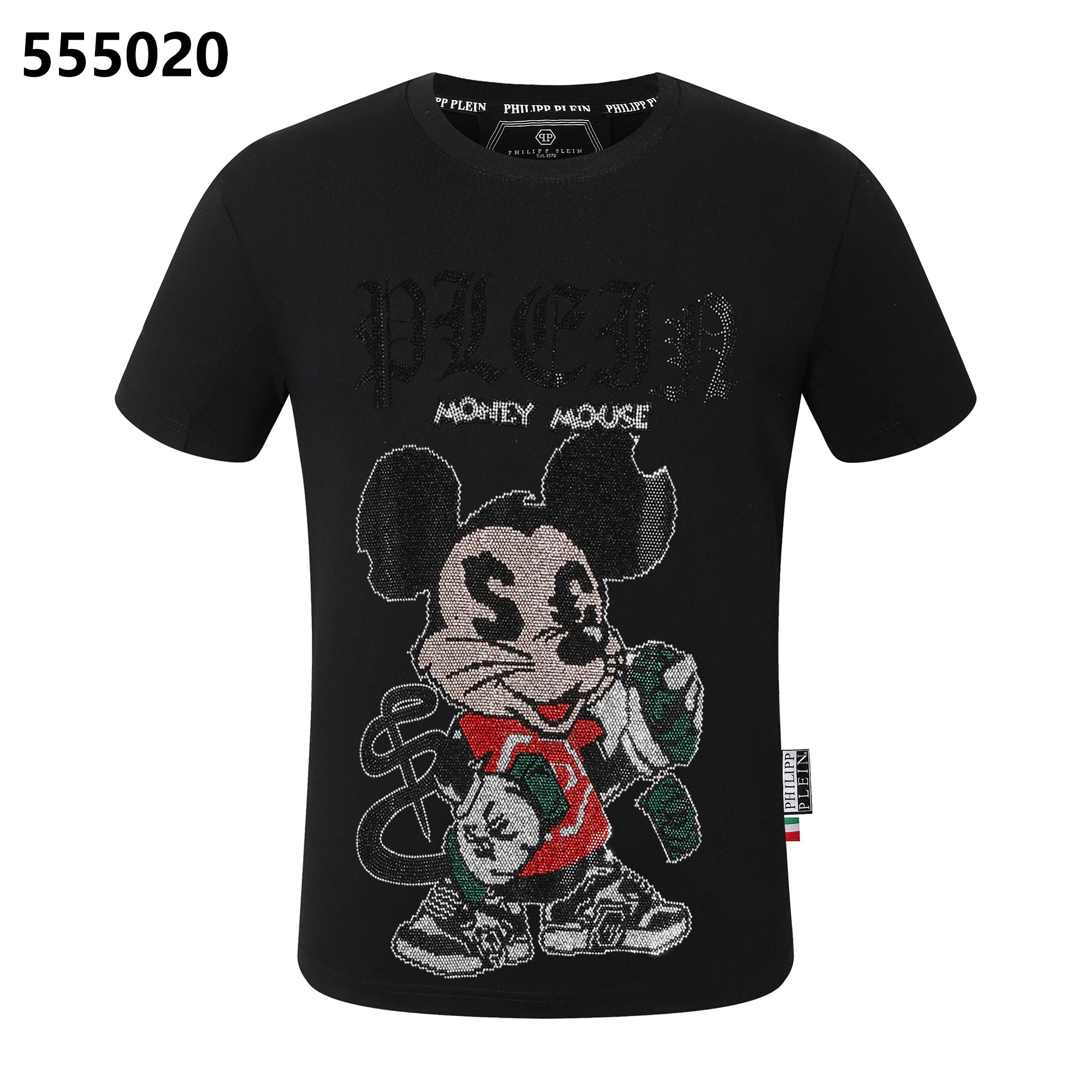 フィリップ プレイン ミッキーマウス プリント クルーネック Tシャツ