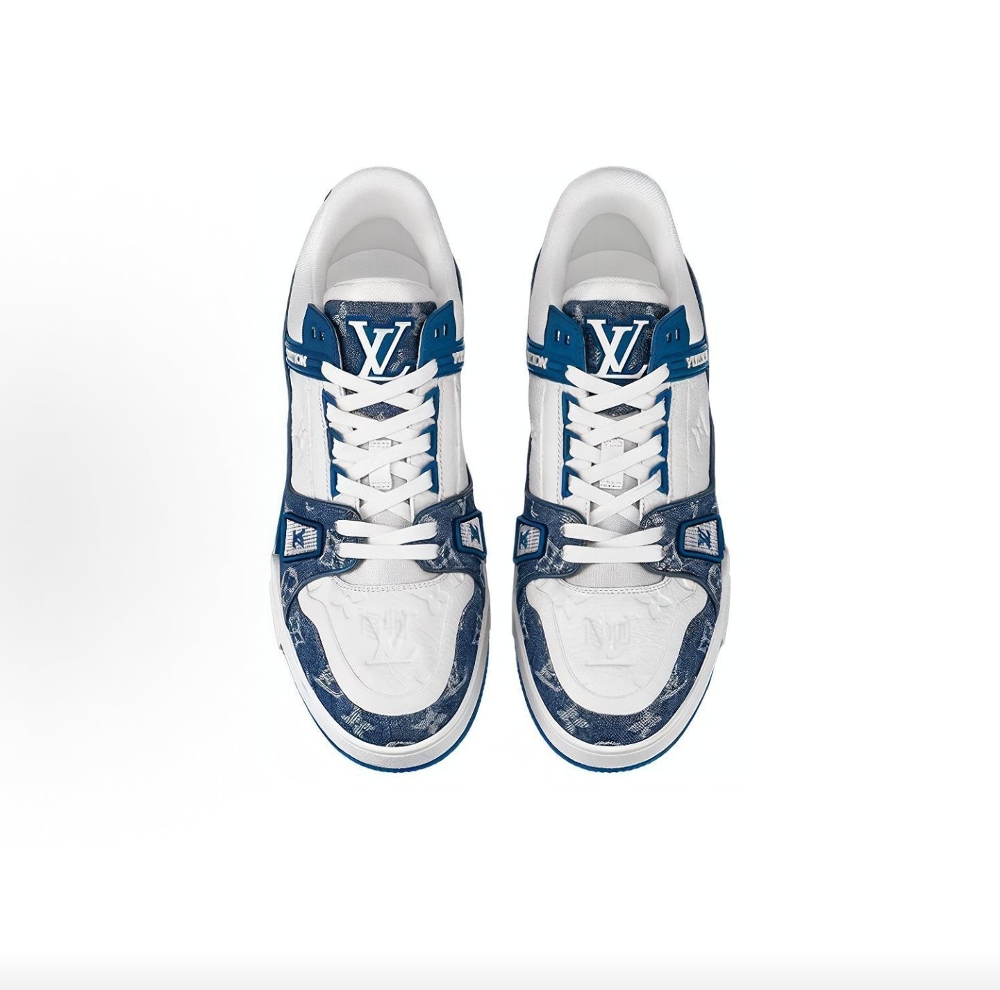 LOUIS VUITTON Trainer Casual Men's Denim Blue and White Colorway
