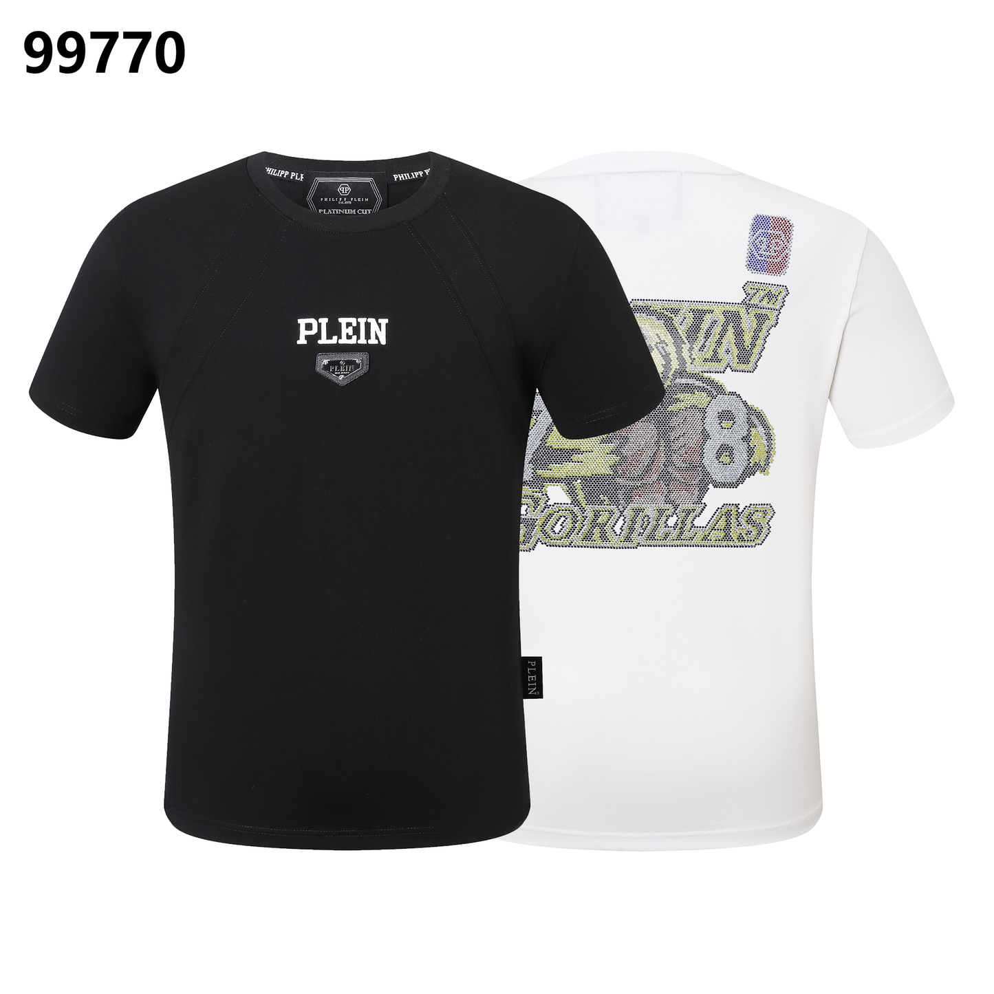 PHILIPP PLEIN Rundhals-T-Shirt mit Tigerkopf-Design