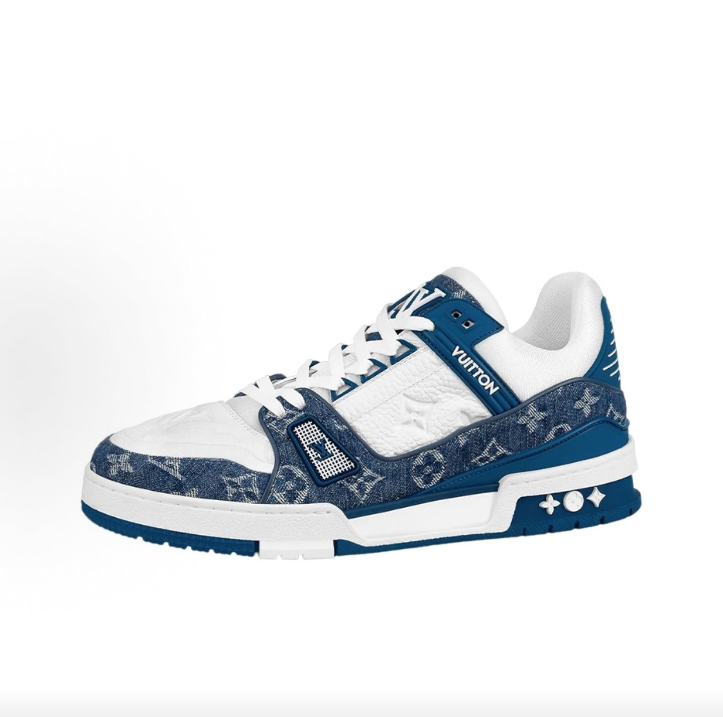 LOUIS VUITTON Trainer Casual Men's Denim Blue and White Colorway