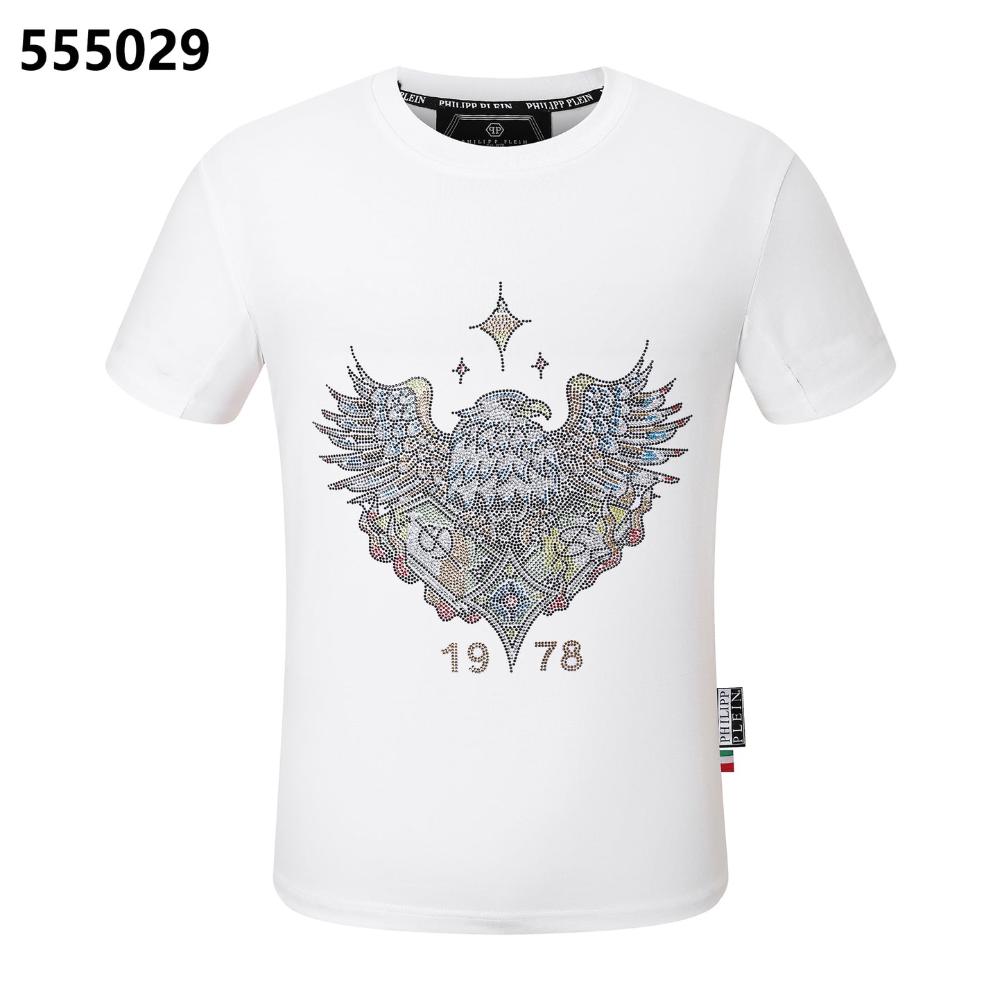 PHILIPP PLEIN Round-Neck T-Shirt with Eagle Design
