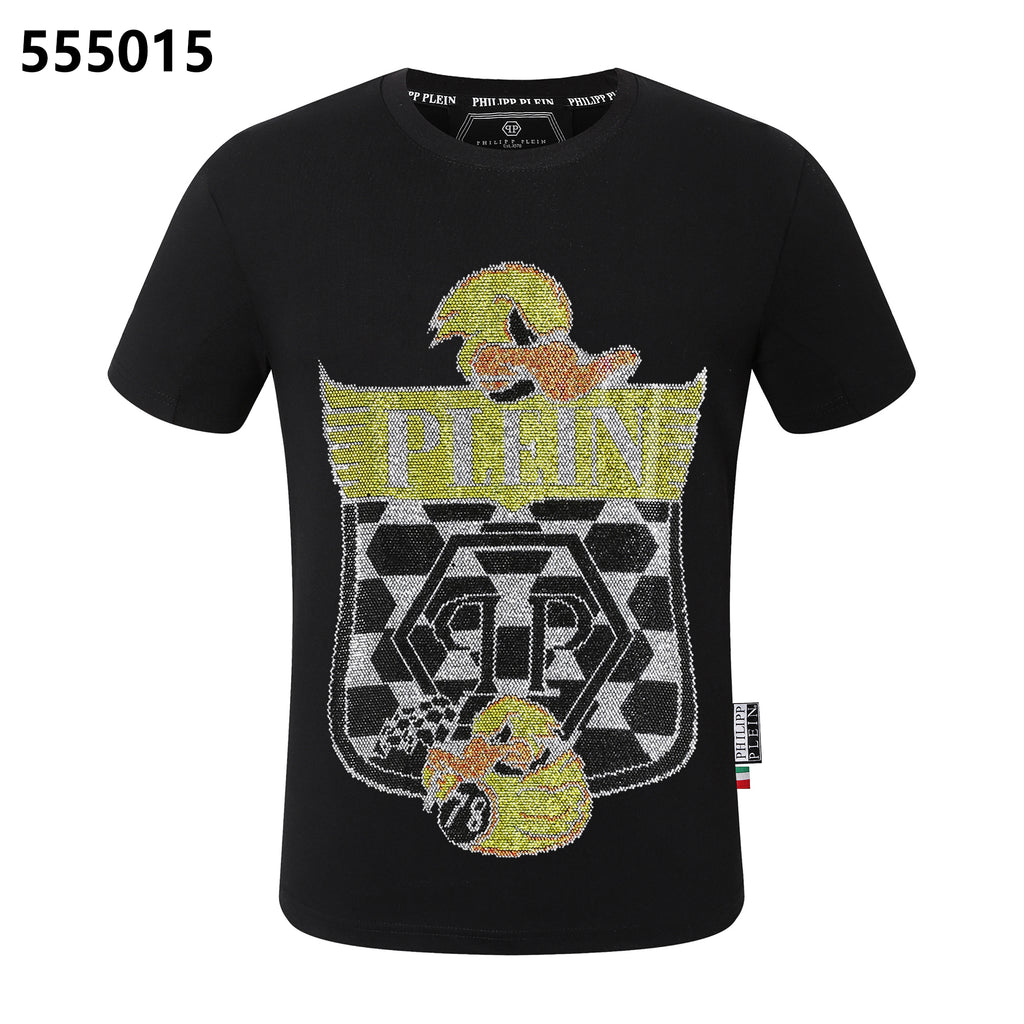 PHILIPP PLEIN イエローダックデザイン ラウンドネックTシャツ