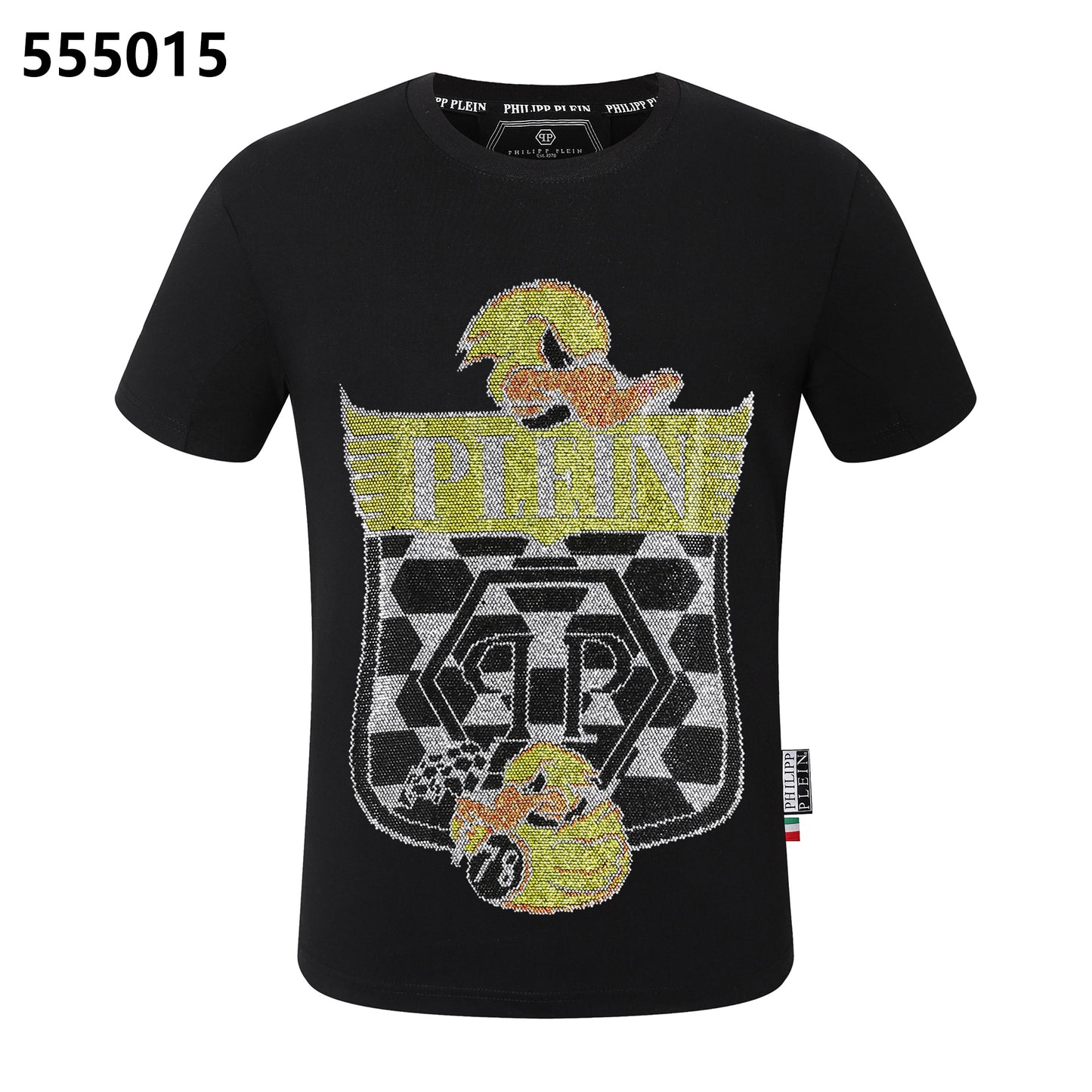 PHILIPP PLEIN Round-Neck T-Shirt with a Little Yellow Duck Design
