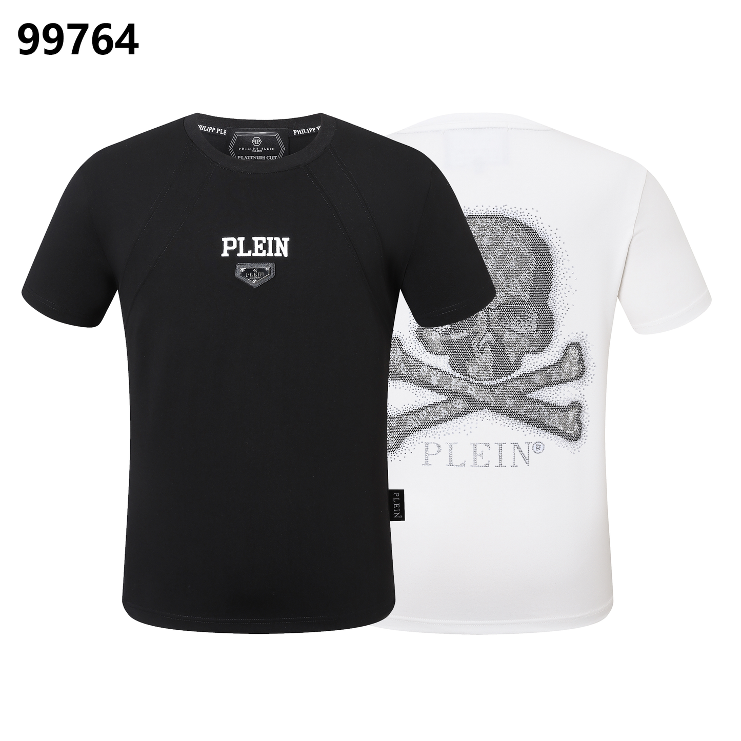 PHILIPP PLEIN T-Shirt mit Totenkopf-Print, Strasssteinen und Rundhalsausschnitt