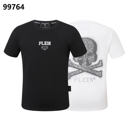 PHILIPP PLEIN T-Shirt mit Totenkopf-Print, Strasssteinen und Rundhalsausschnitt
