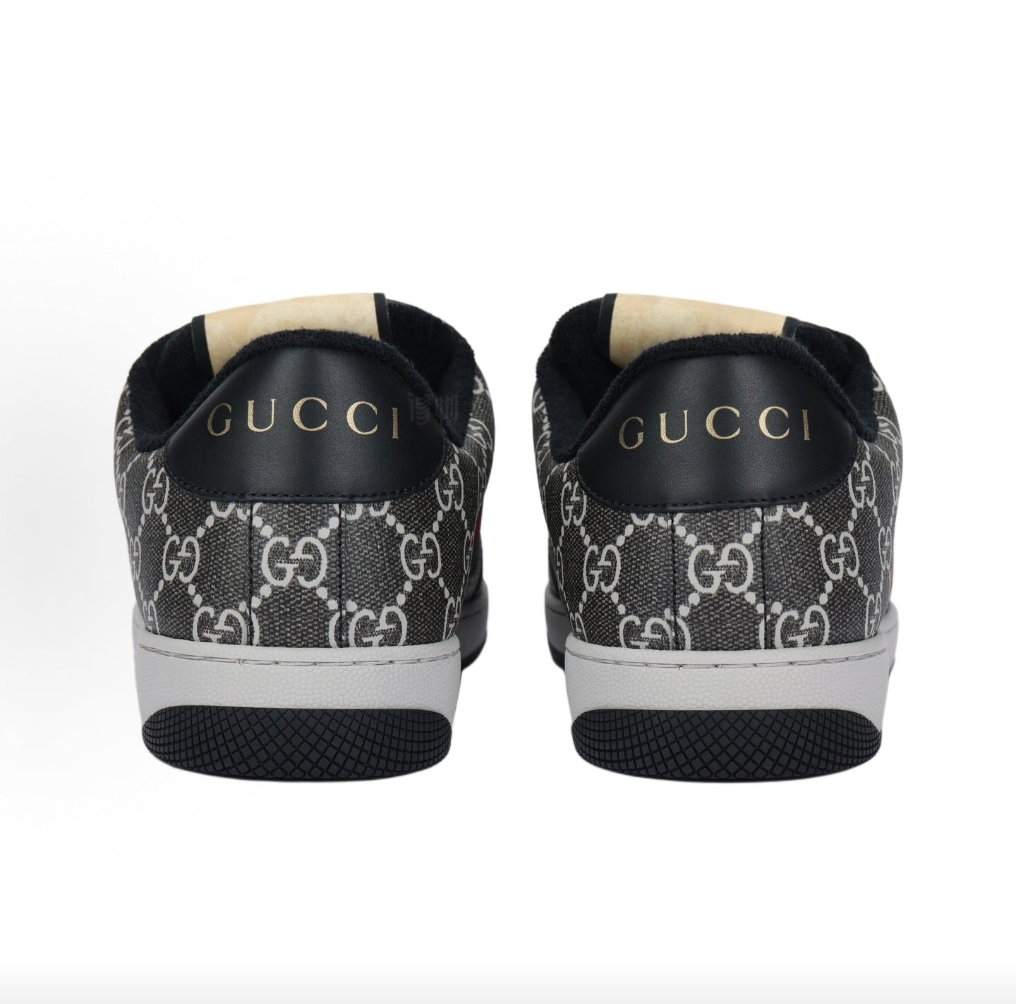GUCCI Screener “Dirty” Sneakers, Men's, Black and Gray