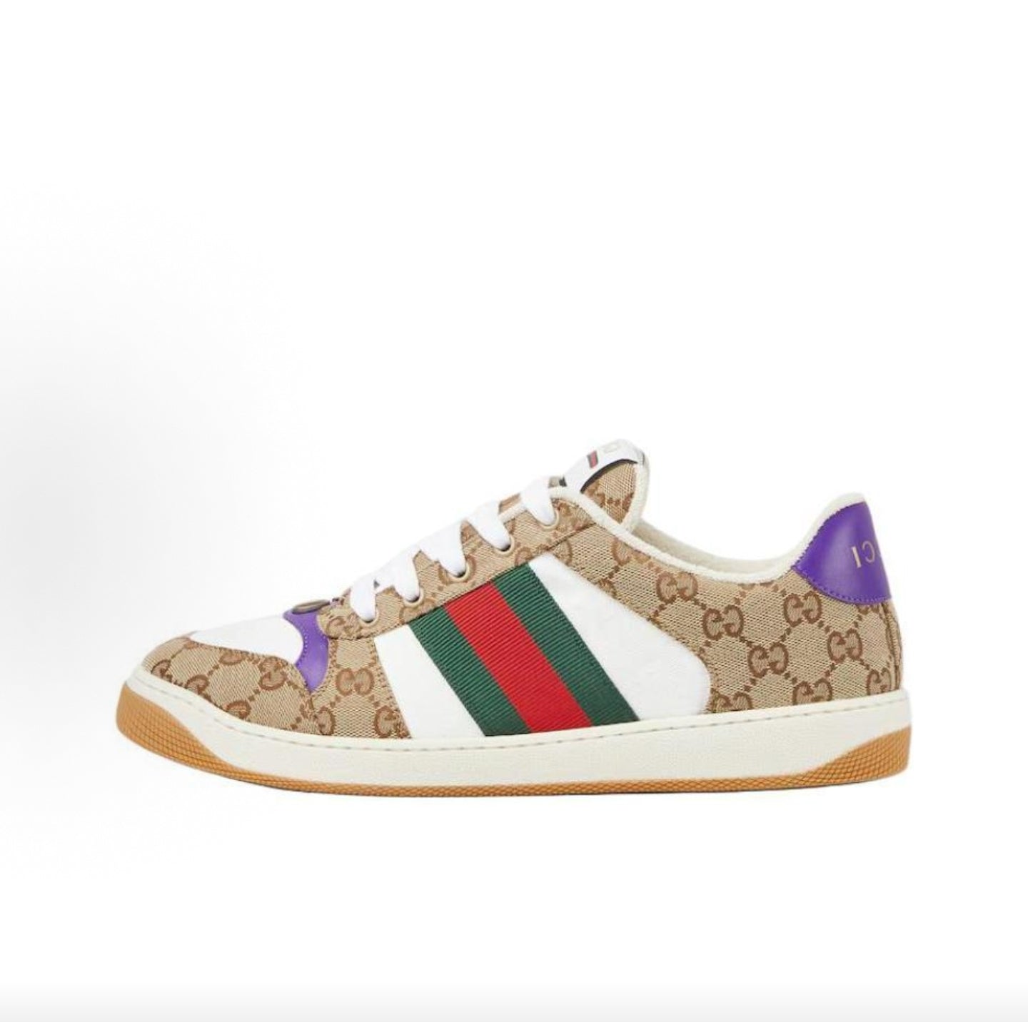 GUCCI Screener “Dirty” Sneakers, Leather, Men's, Brown