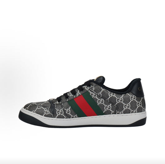 GUCCI Screener “Dirty” Sneakers, Men's, Black and Gray