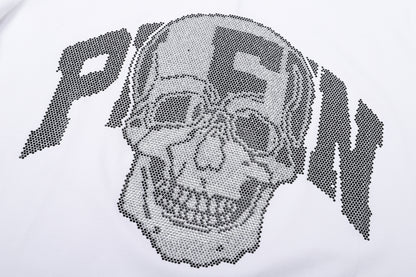 PHILIPP PLEIN T-Shirt mit Rundhalsausschnitt und Totenkopf-Print