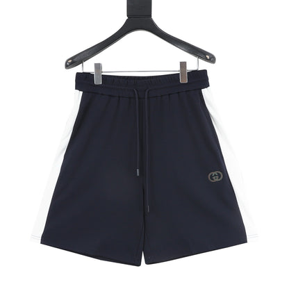 Gucci 26SS Blue and White Two-Tone Embroidered Logo Shorts
