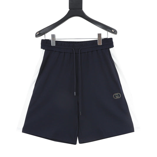 Gucci 26SS Blue and White Two-Tone Embroidered Logo Shorts