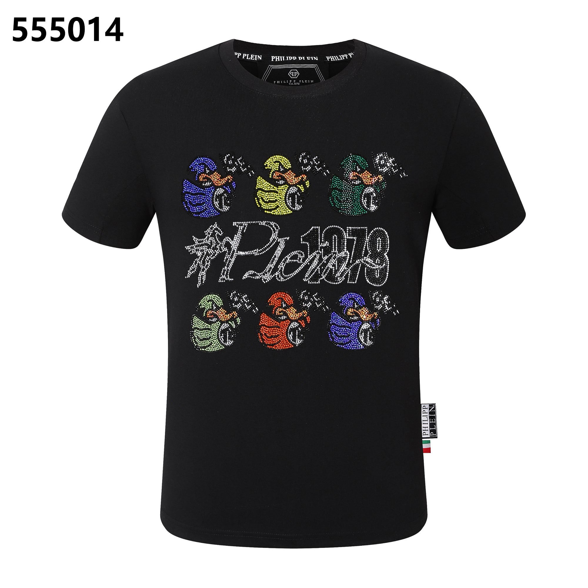 PHILIPP PLEIN 1978 6匹のアヒルをデザインした丸首Tシャツ