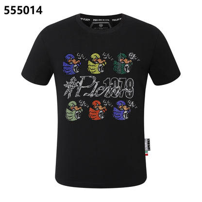 PHILIPP PLEIN 1978 Rundhals-T-Shirt mit 6 kleinen Entenmotiv