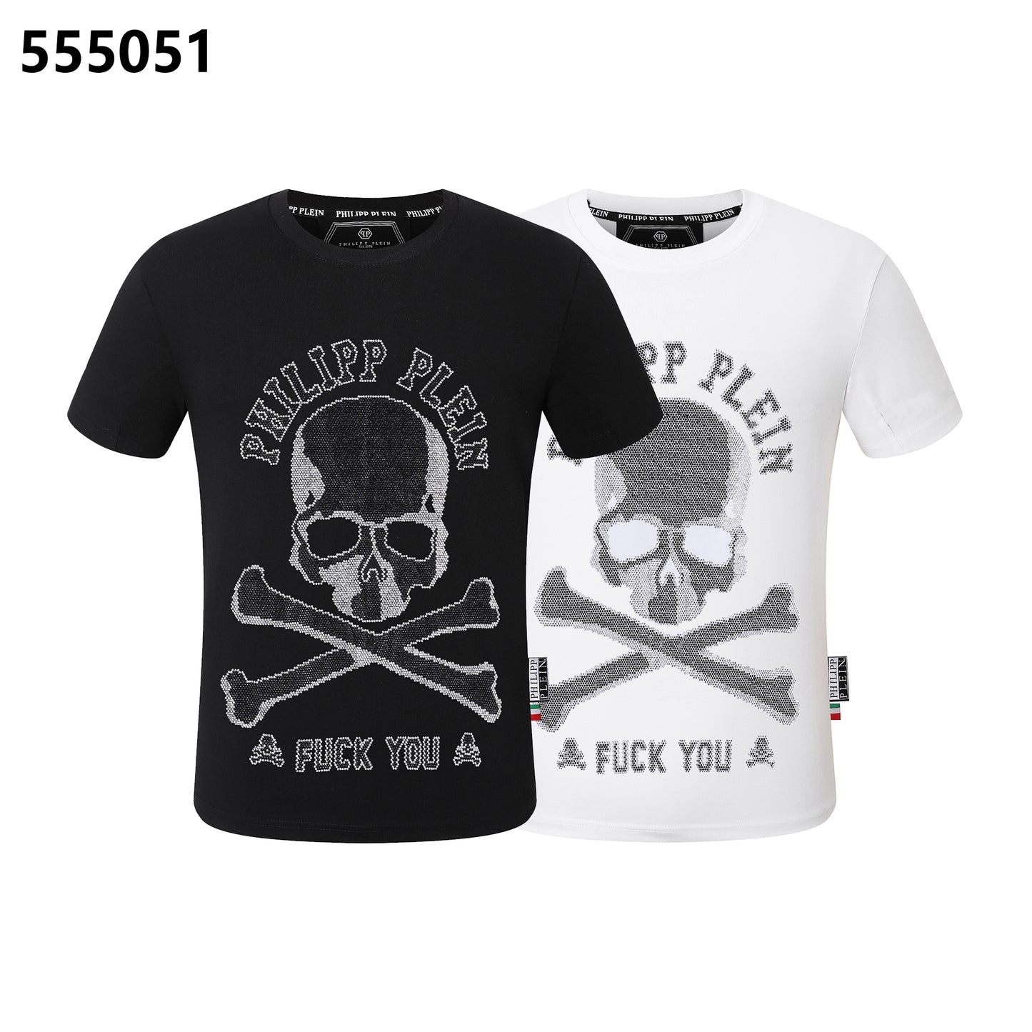 PHILIPP PLEIN Rundhals-T-Shirt mit Totenkopf-Motiv