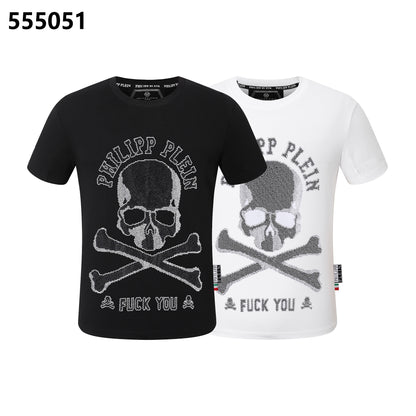 PHILIPP PLEIN Rundhals-T-Shirt mit Totenkopf-Motiv