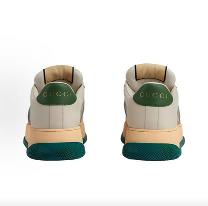 GUCCI Screener “Pangding” Distressed Sneakers, Leather, Men's, Green