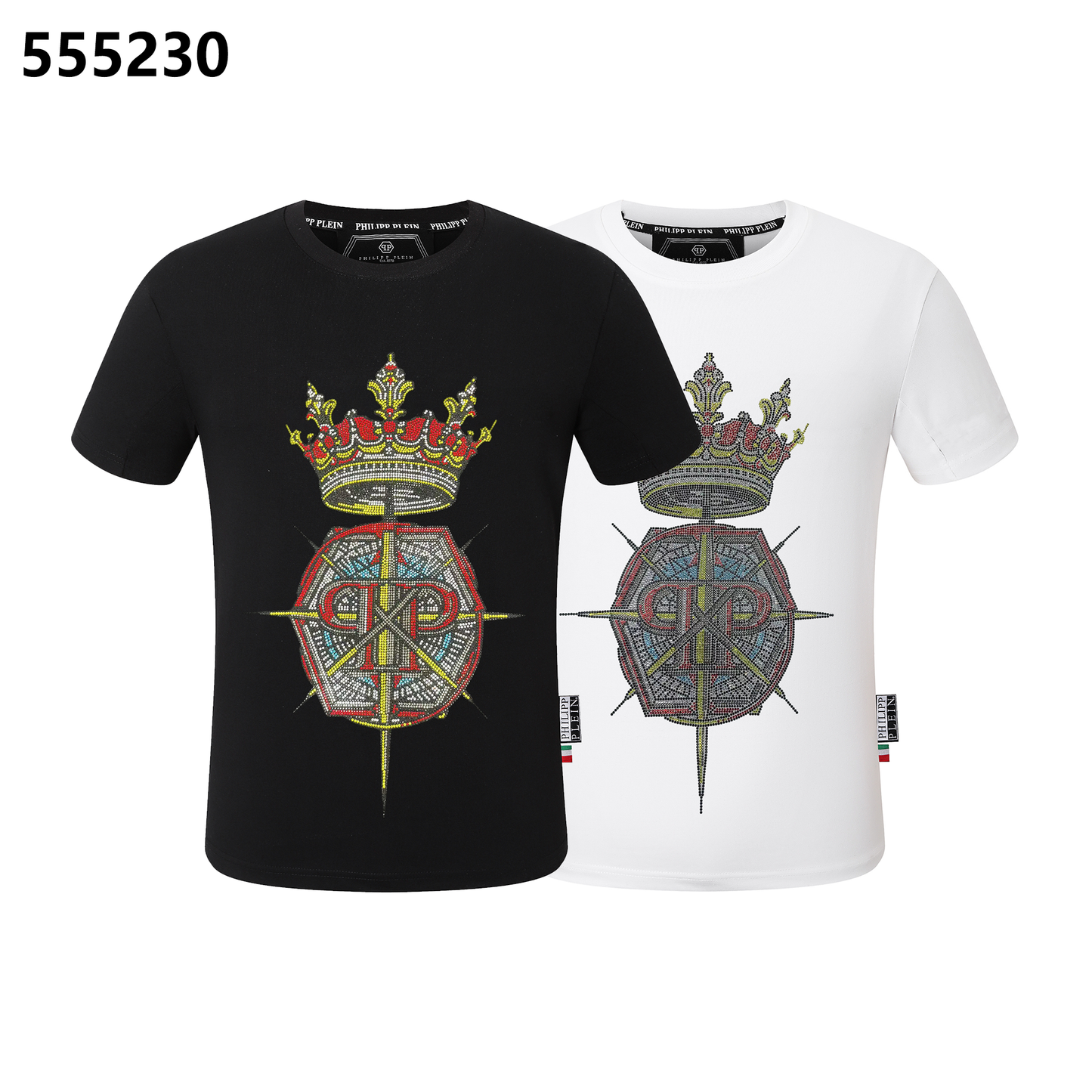 PHILIPP PLEIN T-Shirt mit Rundhalsausschnitt und Kronen-Print