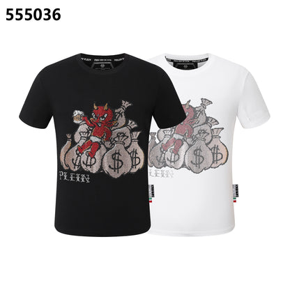 PHILIPP PLEIN Rundhals-T-Shirt mit Dämonen-Print
