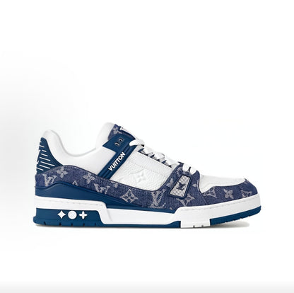 LOUIS VUITTON Trainer Casual Men's Denim Blue and White Colorway