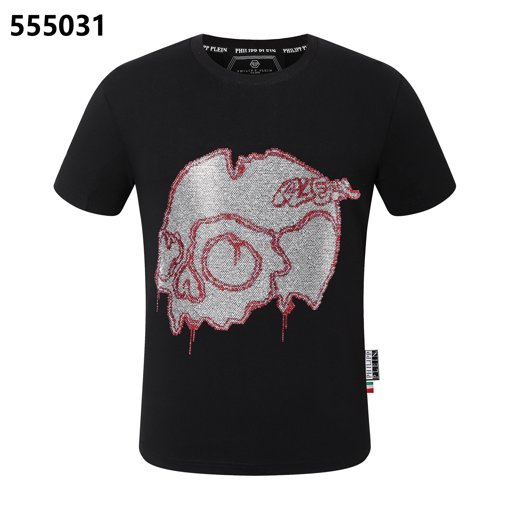 PHILIPP PLEIN シャッタードスカルデザイン ラウンドネックTシャツ