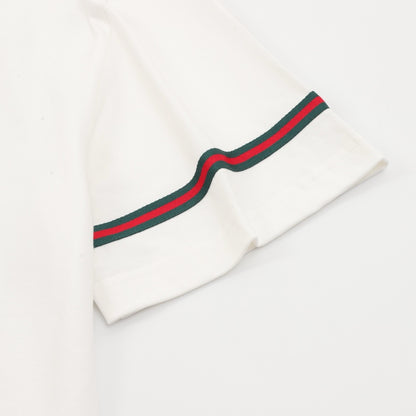 Gucci Red and Green 3D Embroidered Ribbon Short-Sleeve Shirt
