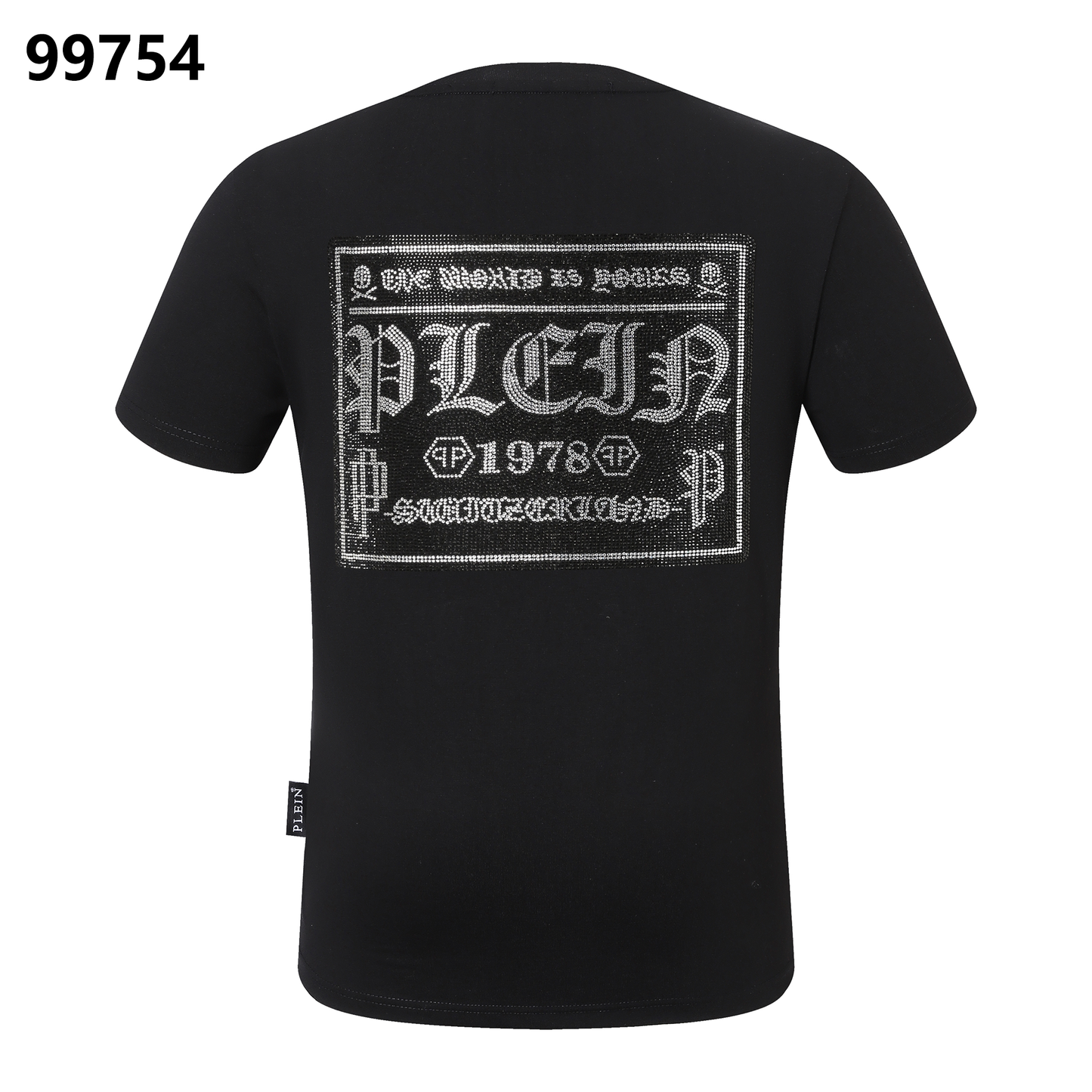 PHILIPP PLEIN Rundhals-T-Shirt mit Strassbuchstaben